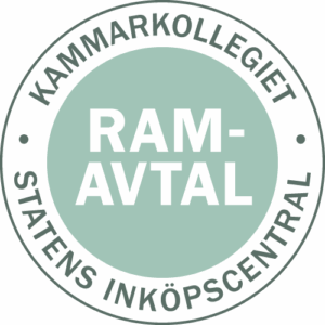 Sigill från Statens inköpscentral som visar att Eccera har ramavtal med Kammarkollegiet