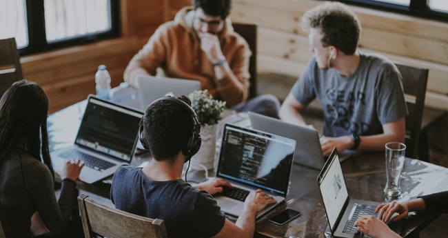 Developers focused during coding session