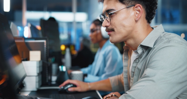 IT consultants working in office